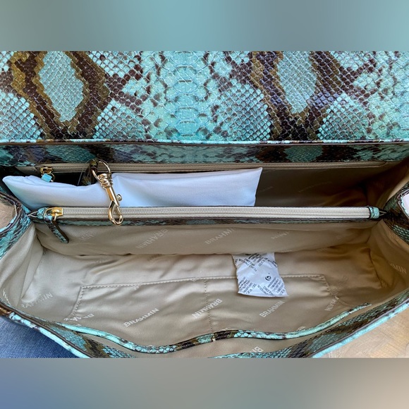 5⭐️SELLER! BRAHMIN 
NWT ($415)🌵Turquoise Stone Tecoma Dayan Satchel MAGNIFICENT! - Picture 9 of 14